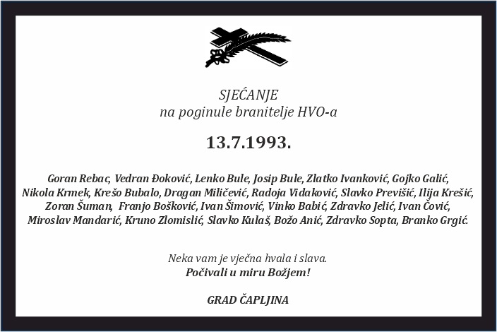 Sjećanje Na Poginule Branitelje  Hvo-A