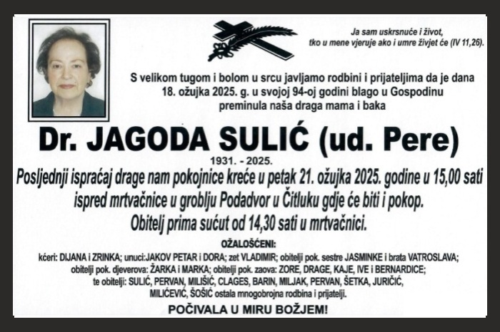 Dr. Jagoda  Sulić