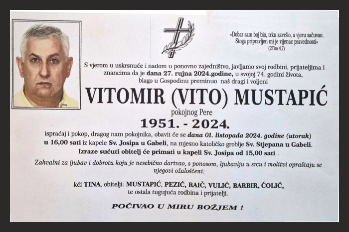 Vitomir (Vito)  Mustapić