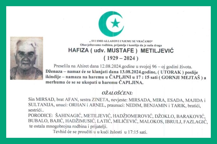 Hafiza  Metiljević