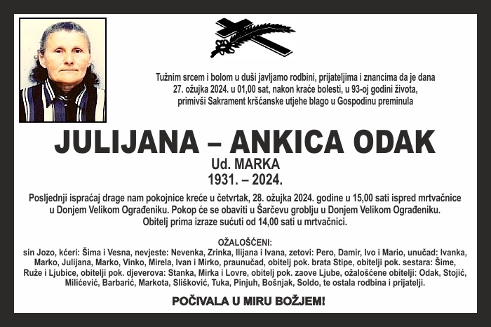 Julijana – Ankica  Odak