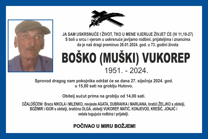 Boško (Muški)  Vukorep