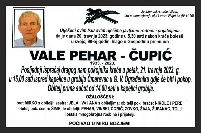 Vale Pehar –  Čupić