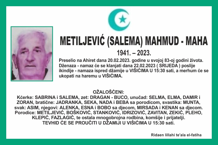 Metiljević Mahmud –  Maha