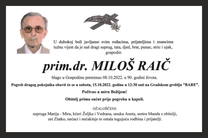 Prim. Dr. Miloš  Raič