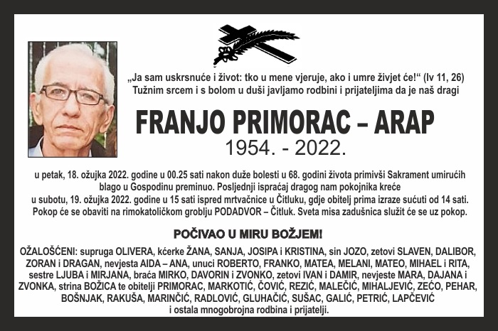 Franjo Primorac –  Arap