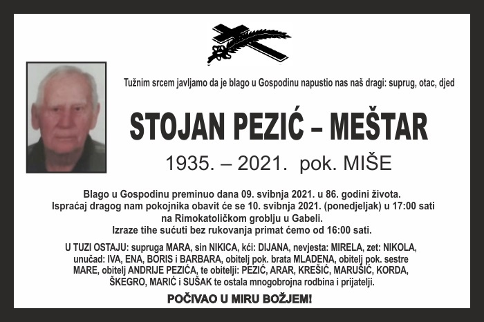 Stojan Pezić –  Meštar