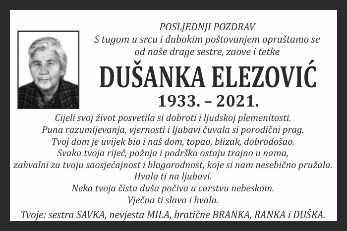 Dušanka  Elezović