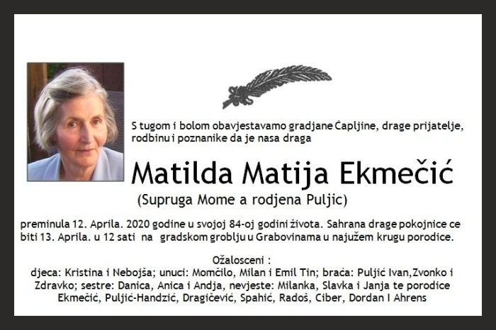 Matilda Matija  Ekmečić