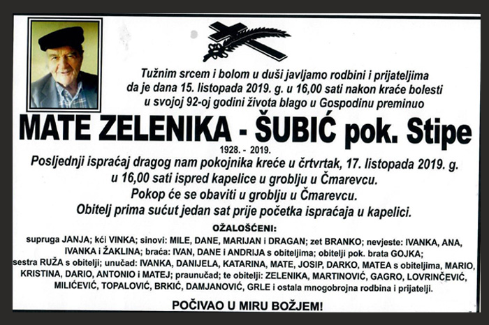 Mate Zelenika –  Šubić