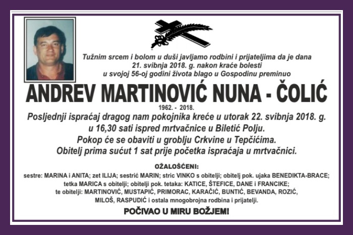 Andrev Martinović Nuna –  Čolić